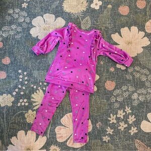 THE GAP Kids - Pink Polka Dot Velour Pants Set